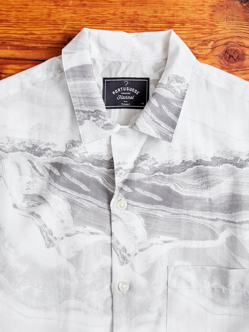 Marble Button-Up Shirt in White