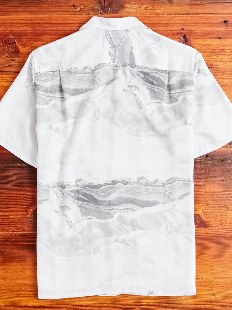 Marble Button-Up Shirt in White