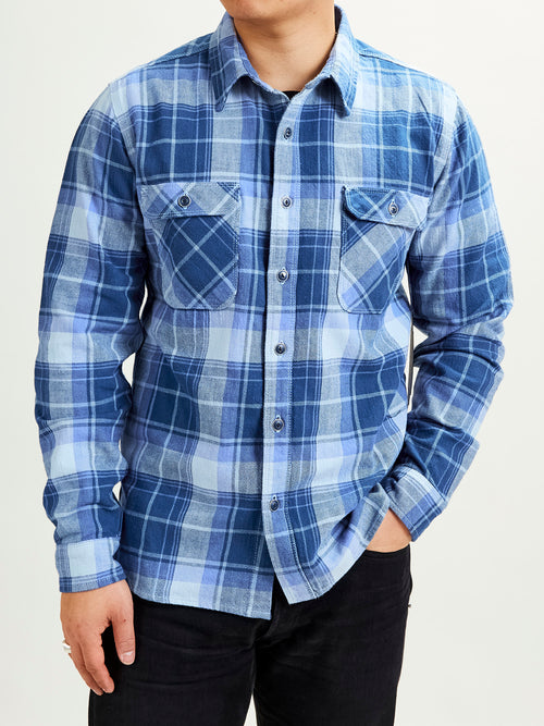 Jepson Work Shirt in Minaret Blue Plaid