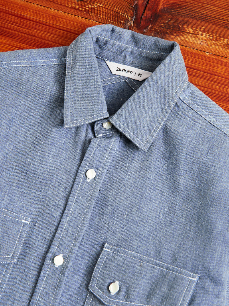 Crosscut Western in Cerulean Khadi Denim
