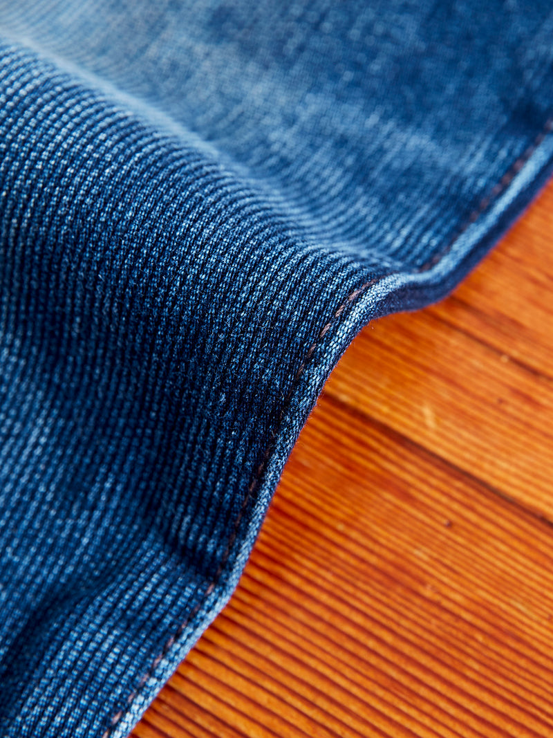 Indigo Bedford Cord Pants - High Slim Fit