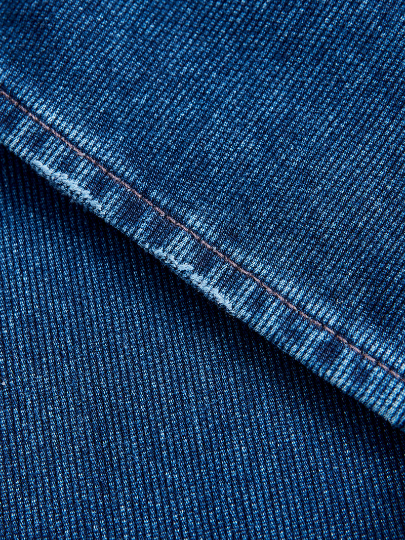 Indigo Bedford Cord Pants - High Slim Fit