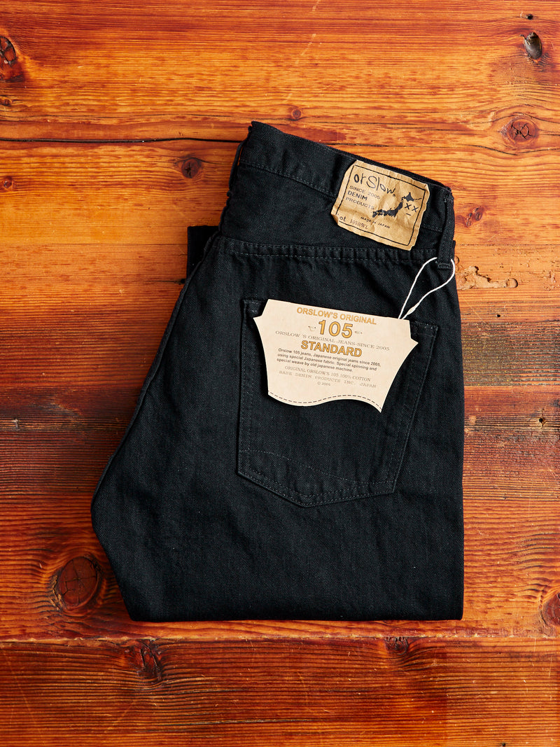105 13.5oz Double Black Selvedge Denim - Standard Fit
