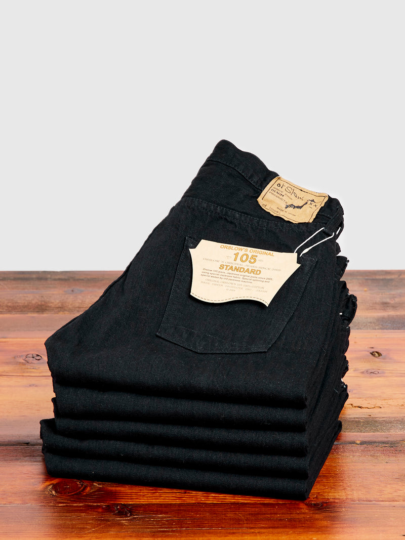 105 13.5oz Double Black Selvedge Denim - Standard Fit