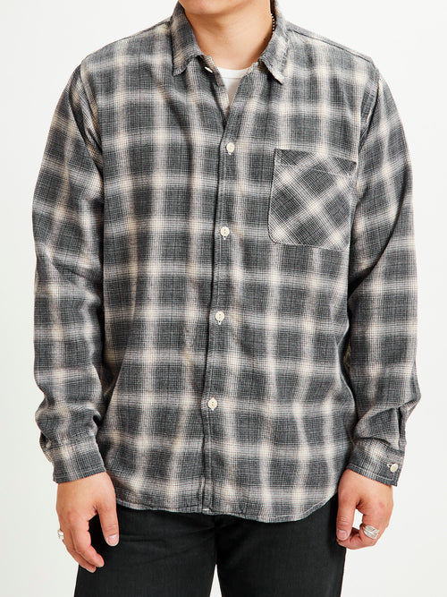 Ombre Nel Checked Flannel Shirt in Black