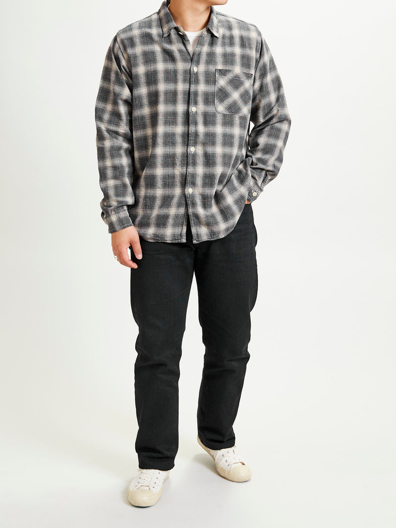 Ombre Nel Checked Flannel Shirt in Black
