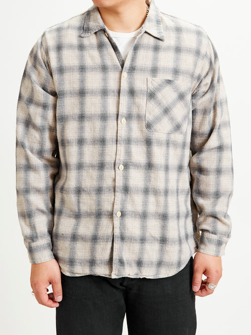 Ombre Nel Checked Flannel Shirt in Off White
