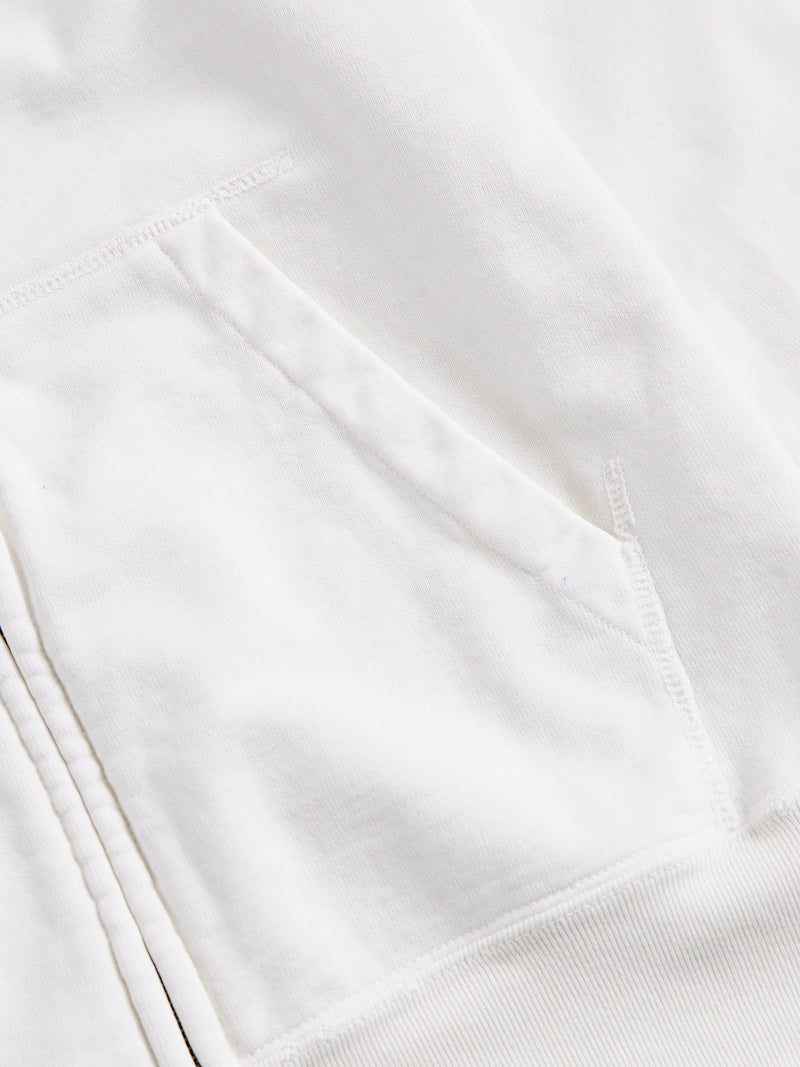 Special Finish Zip Hoodie in Off-White