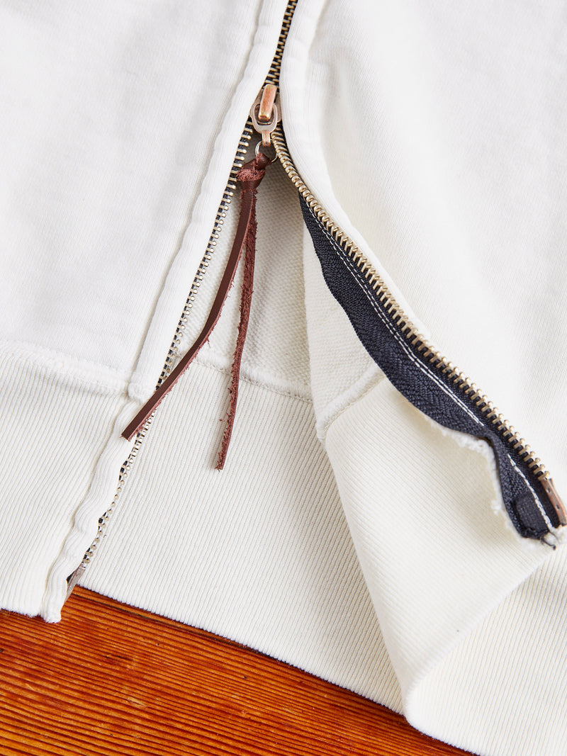 Special Finish Zip Hoodie in Off-White